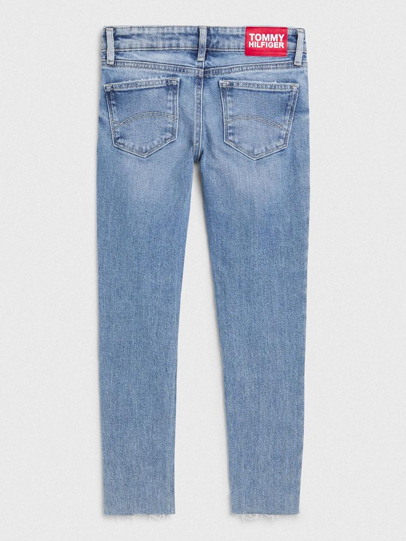 Lány Tommy Hilfiger Skinny Farmer Nadrág Kék | HU 1811SGL